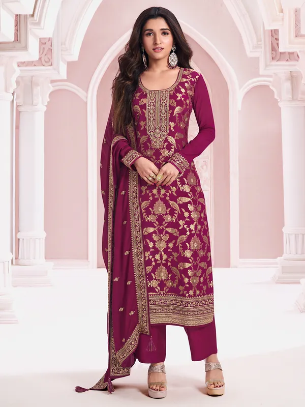 A unique purple silk salwar suit