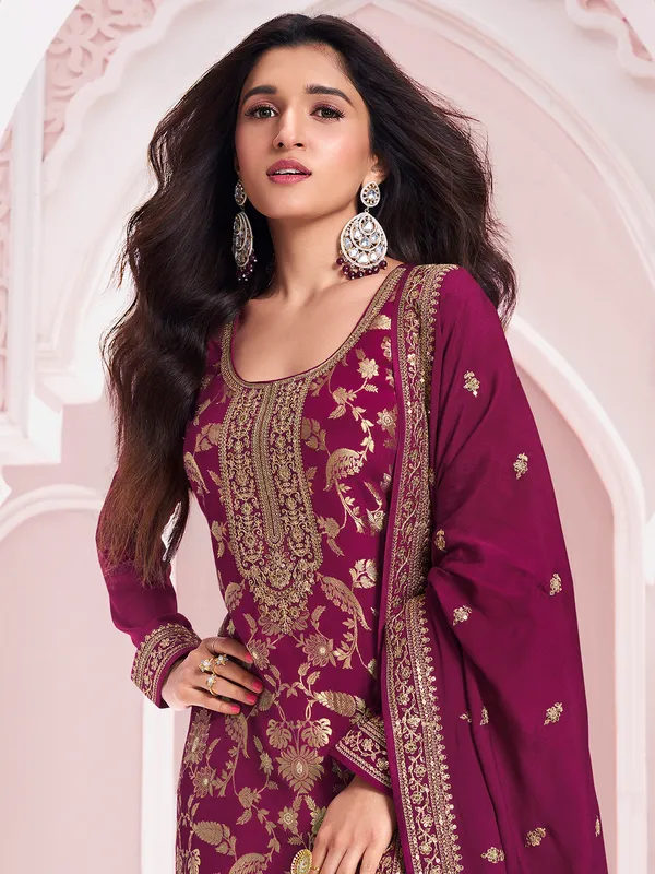 A unique purple silk salwar suit