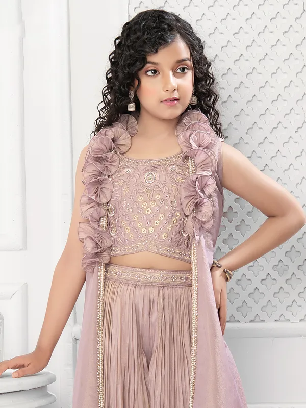 Adorable blush pink silk palazzo set