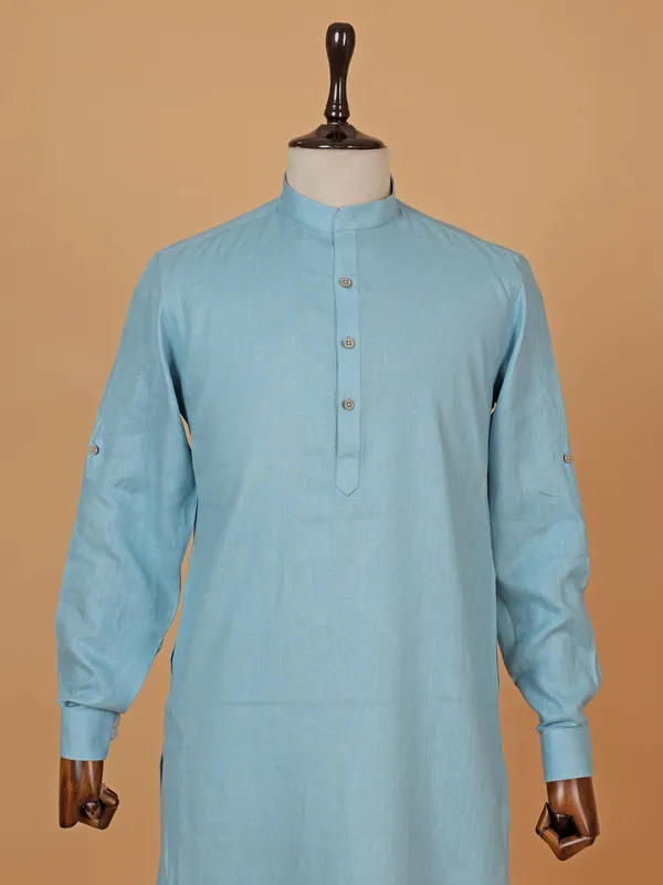 Aesthetic soothing sky blue kurta suit for men