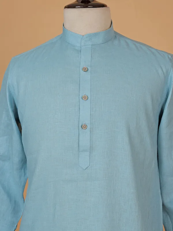 Aesthetic soothing sky blue kurta suit for men