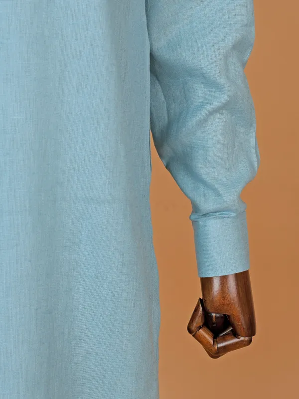 Aesthetic soothing sky blue kurta suit for men