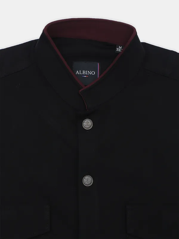Albino casual wear solid shirt in black