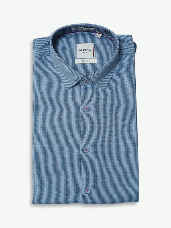 Albino cotton blue texture shirt