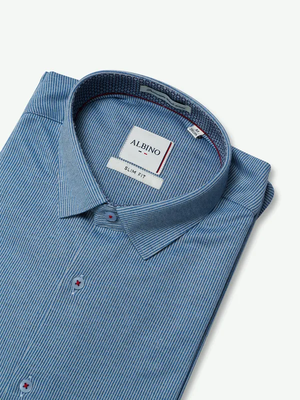 Albino cotton blue texture shirt