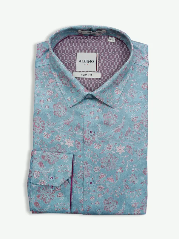 Albino cotton sea green shirt