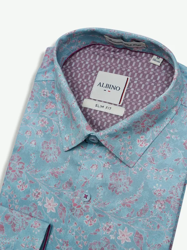 Albino cotton sea green shirt