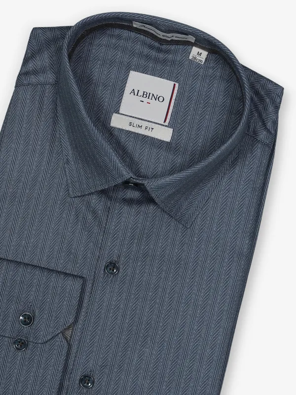 ALBINO dark grey cotton printed shirt