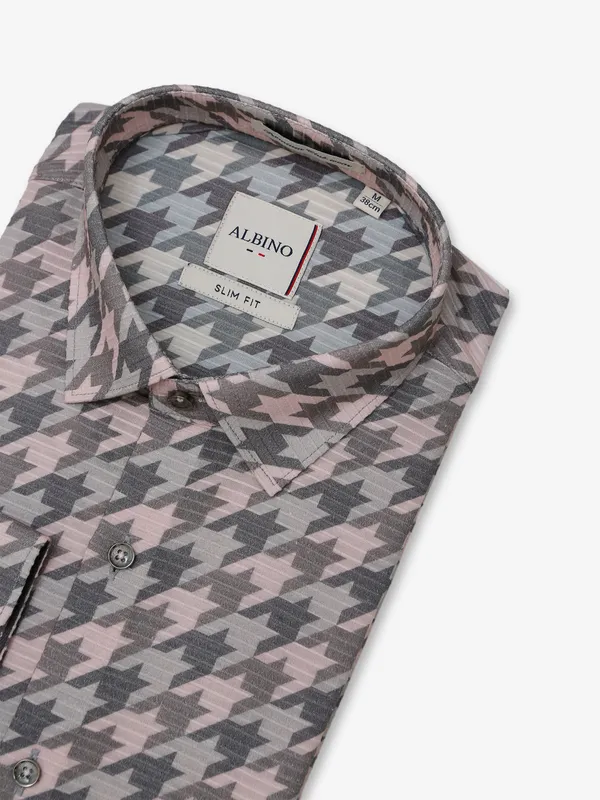 Albino grey and pink printed shirt