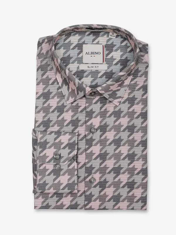 Albino grey and pink printed shirt