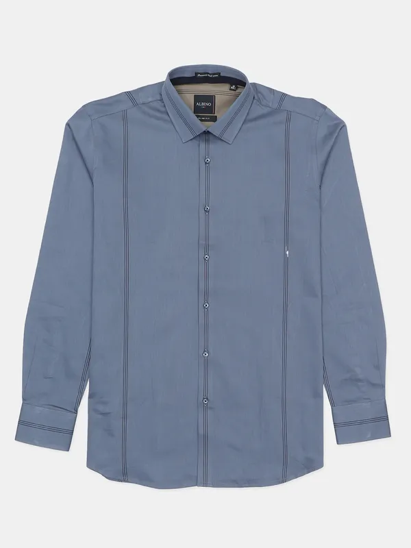 Albino grey cotton casual slim shirt