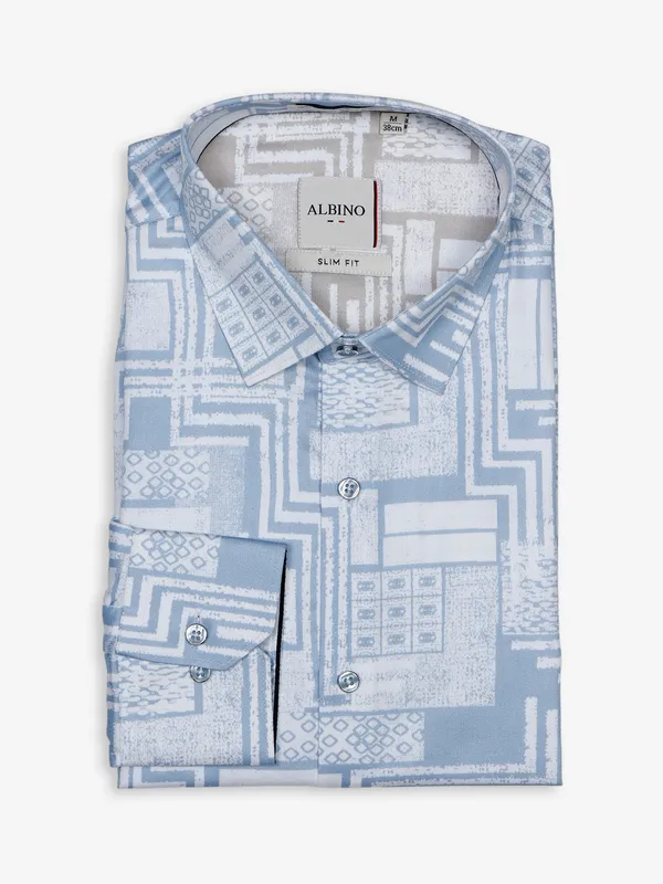 Albino light blue shirt in printed