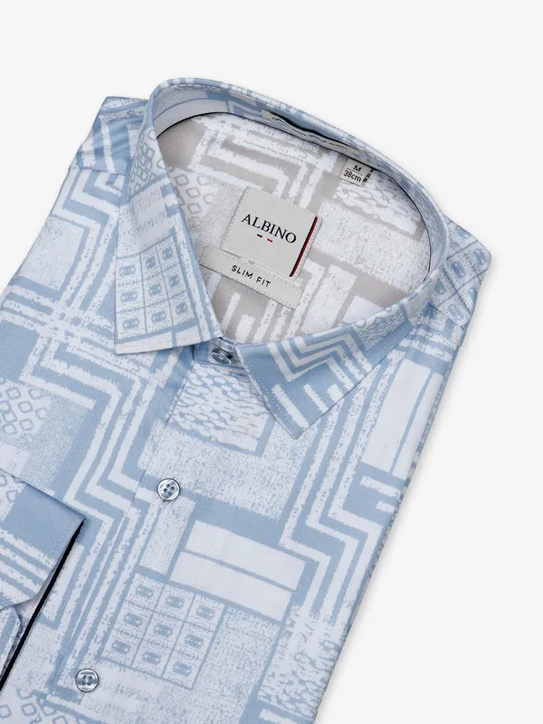 Albino light blue shirt in printed