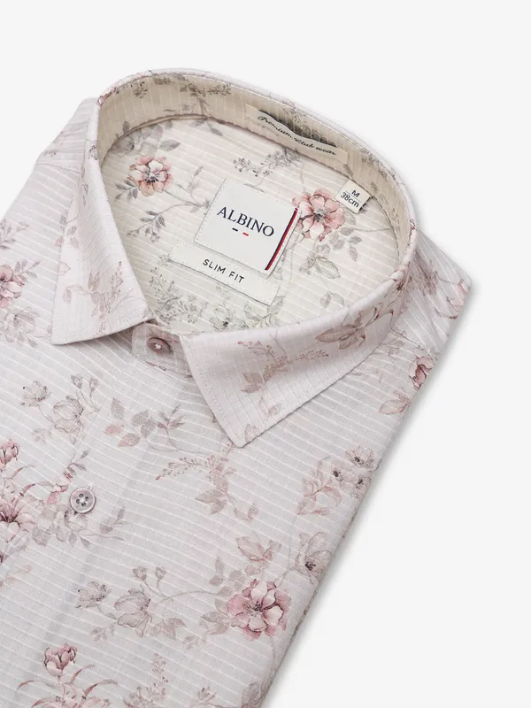 Albino light pink floral printed shirt