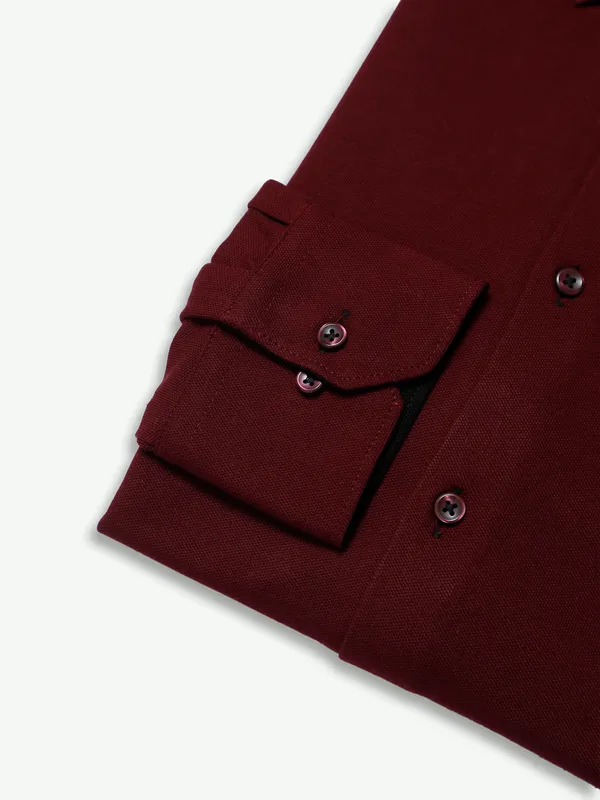 Albino maroon plain cotton shirt