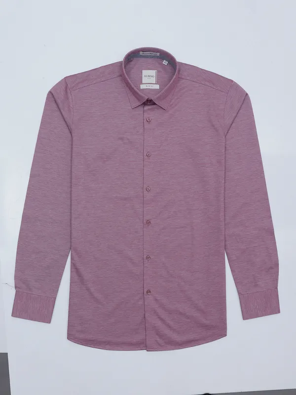Albino mauve pink shade casual solid shirt for men