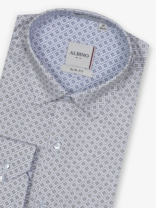 ALBINO olive printed cotton shirt