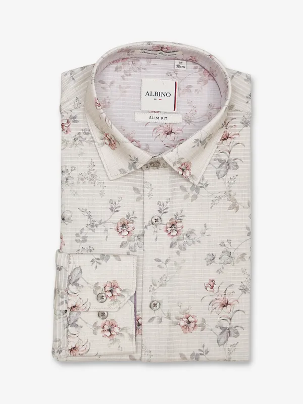 Albino pista green floral printed shirt