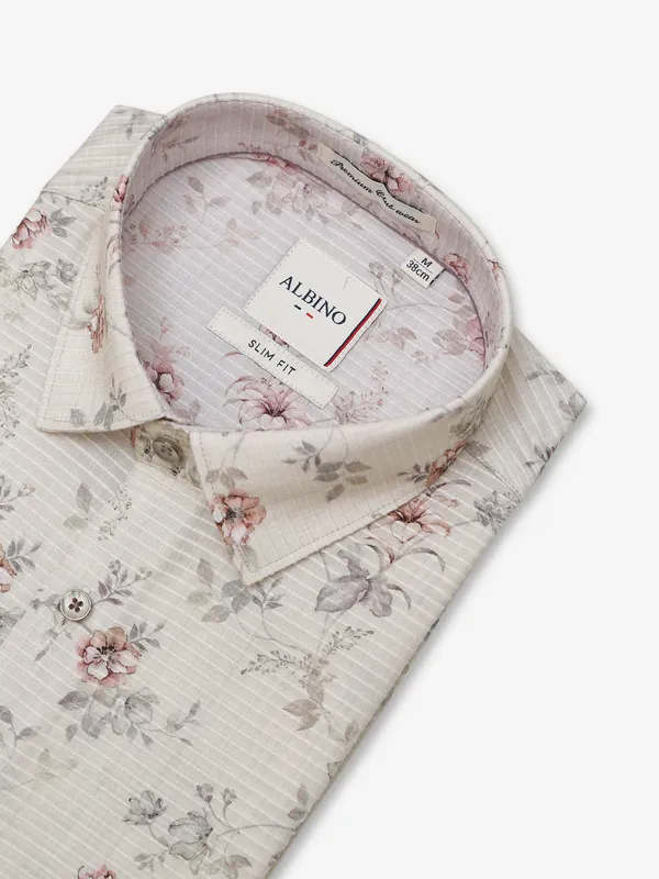 Albino pista green floral printed shirt