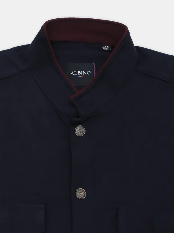 Albino powder navy solid shirt