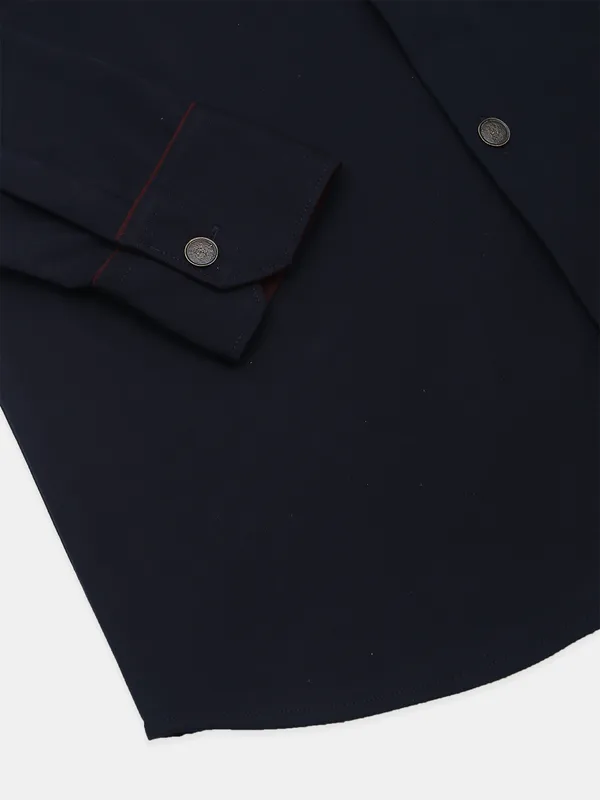 Albino powder navy solid shirt