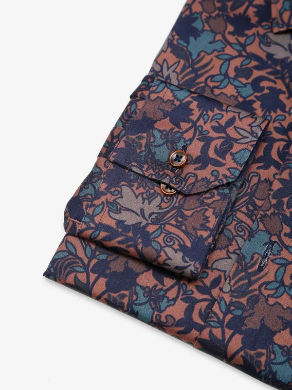 Albino printed brown cotton shirt