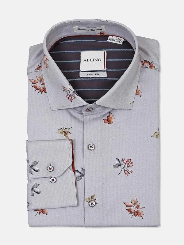 Albino printed light grey shirt