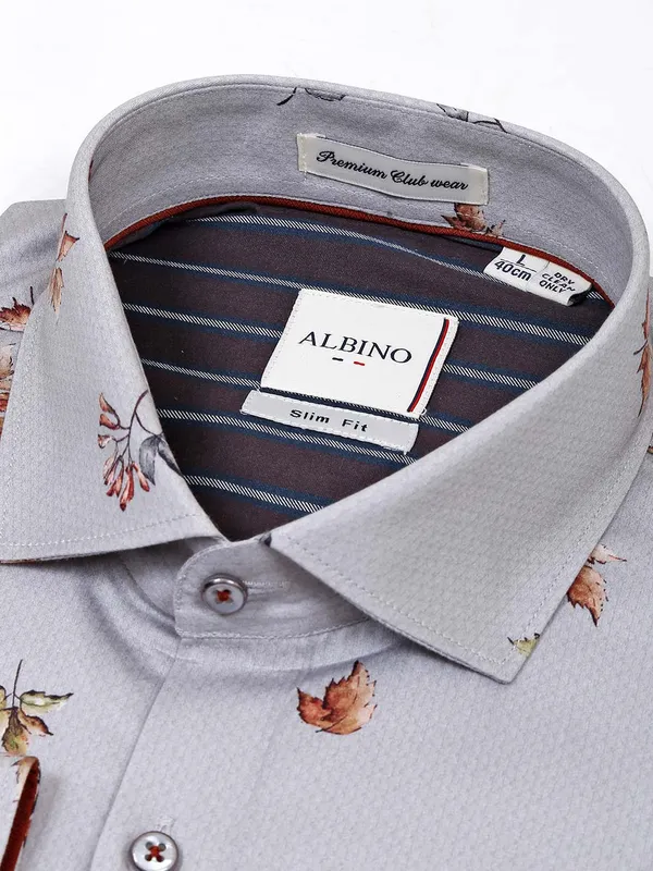 Albino printed light grey shirt