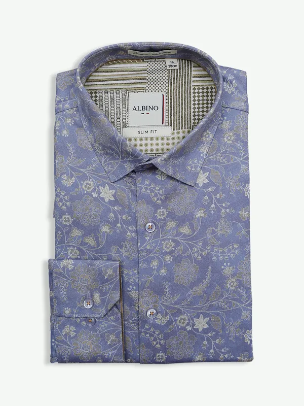 Albino printed purple cotton shirt