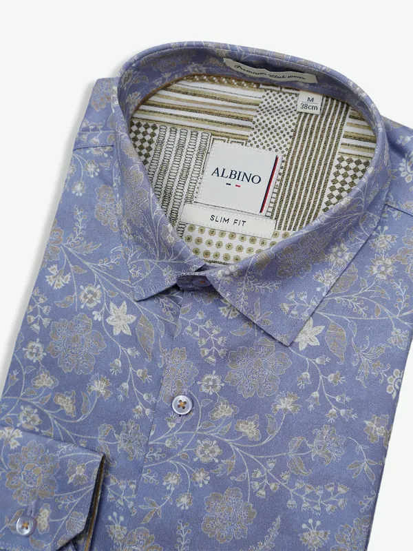 Albino printed purple cotton shirt