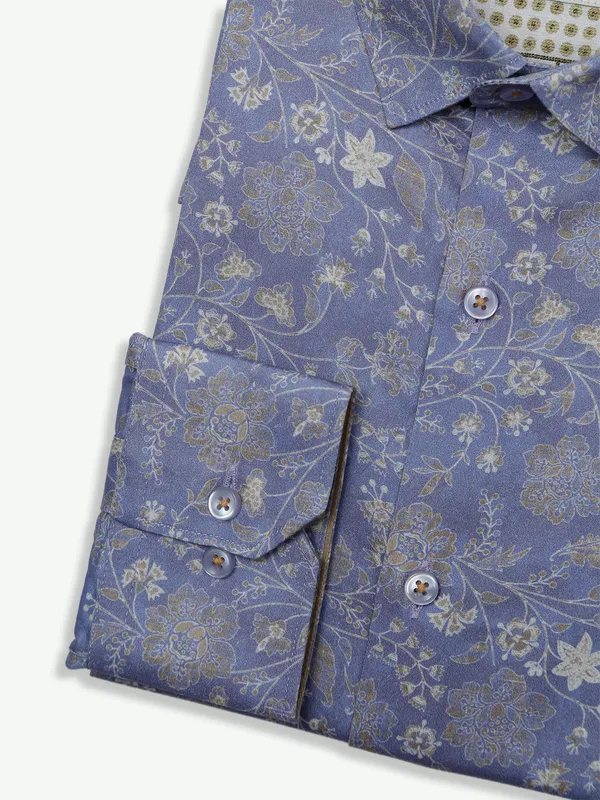 Albino printed purple cotton shirt
