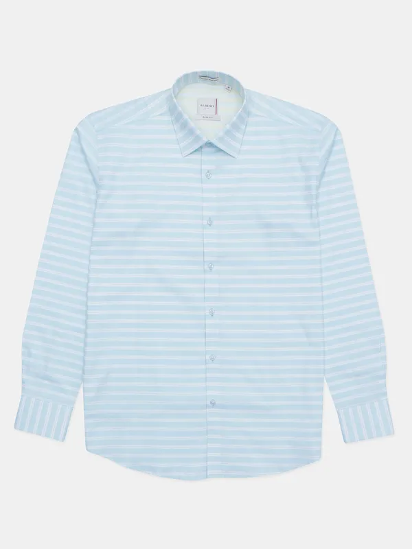 Albino striped sky blue shade casual fit shirt