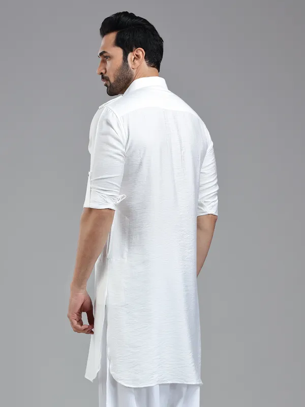 All time classy white pathani kurta for men