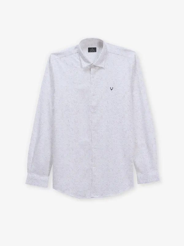 ALLEN SOLLY awsome printed white cotton shirt