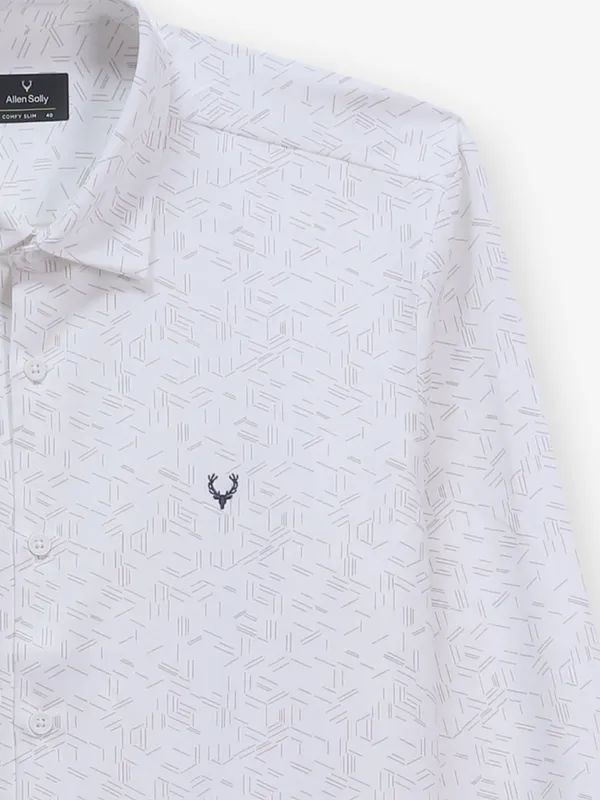 ALLEN SOLLY awsome printed white cotton shirt
