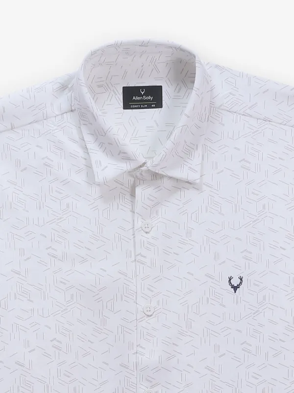 ALLEN SOLLY awsome printed white cotton shirt