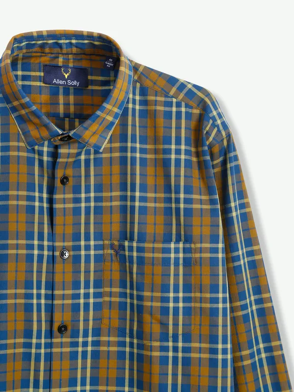 Allen Solly blue and yellow checks shirt