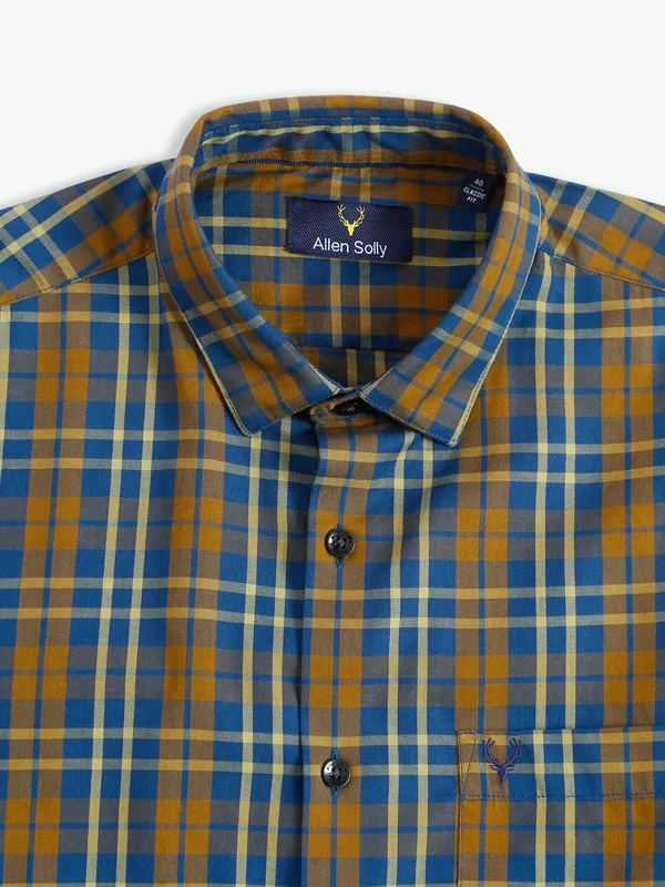 Allen Solly blue and yellow checks shirt