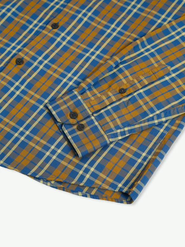 Allen Solly blue and yellow checks shirt