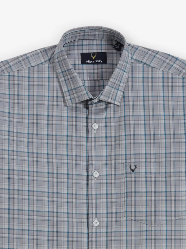 ALLEN SOLLY casual brown checks shirt for men