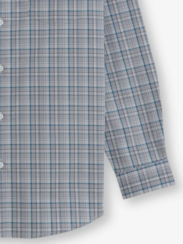 ALLEN SOLLY casual brown checks shirt for men