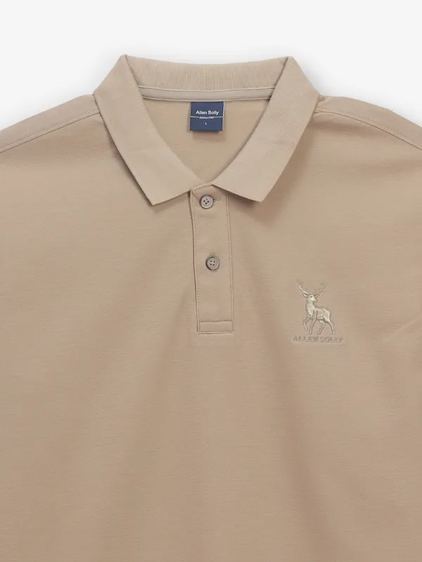 ALLEN SOLlY cotton light brown t-shirt for men