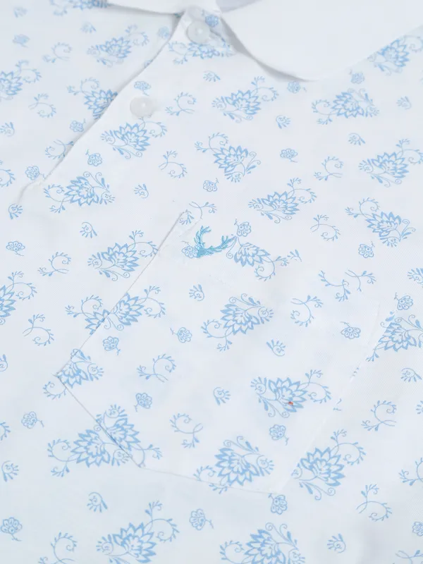 Allen Solly cotton printed white t shirt