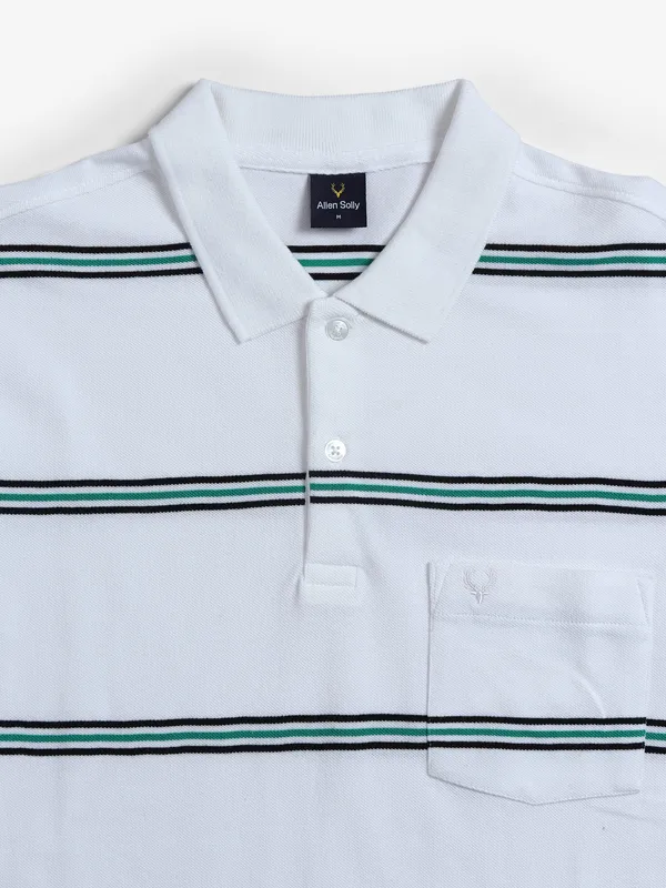 Allen Solly cotton white t shirt in stripe