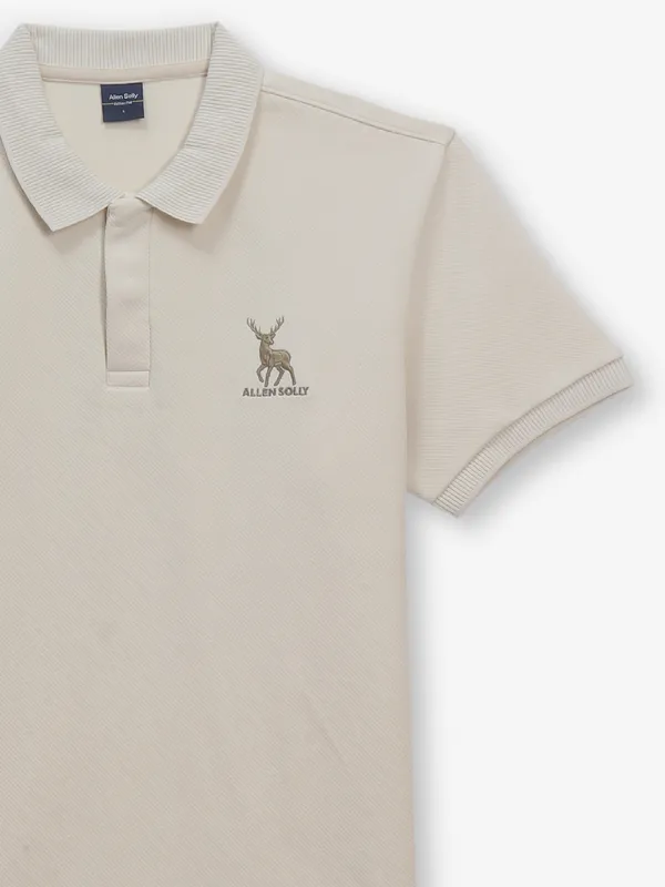 ALLEN SOLlY cream cotton t-shirt
