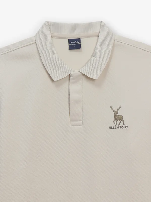 ALLEN SOLlY cream cotton t-shirt