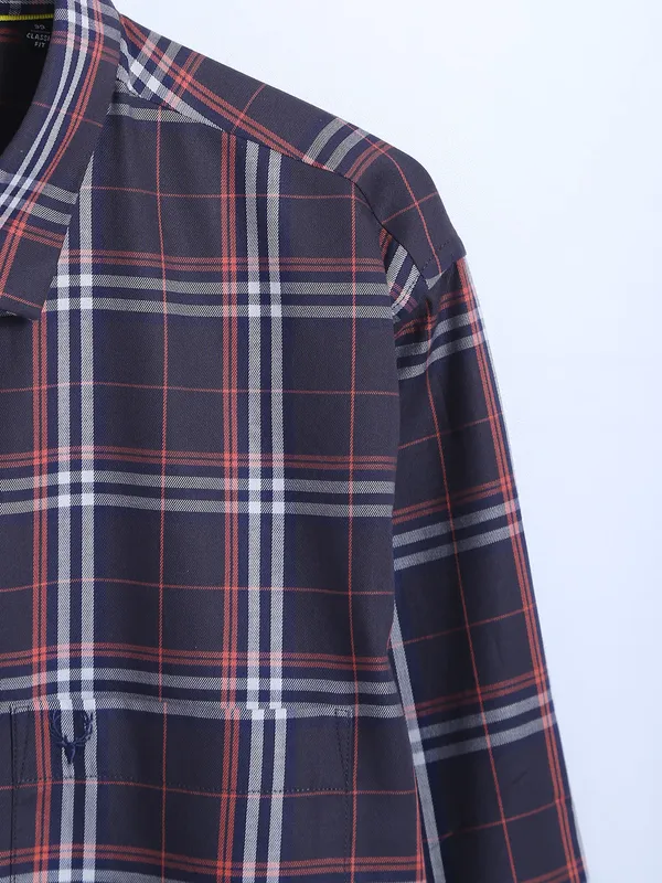 Allen Solly dark grey checks cotton shirt
