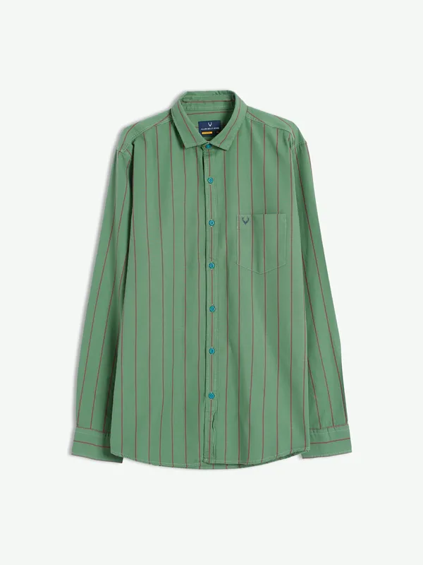 Allen Solly green stripe shirt