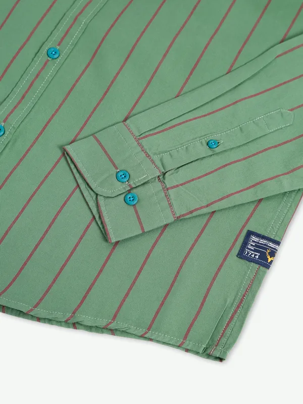 Allen Solly green stripe shirt