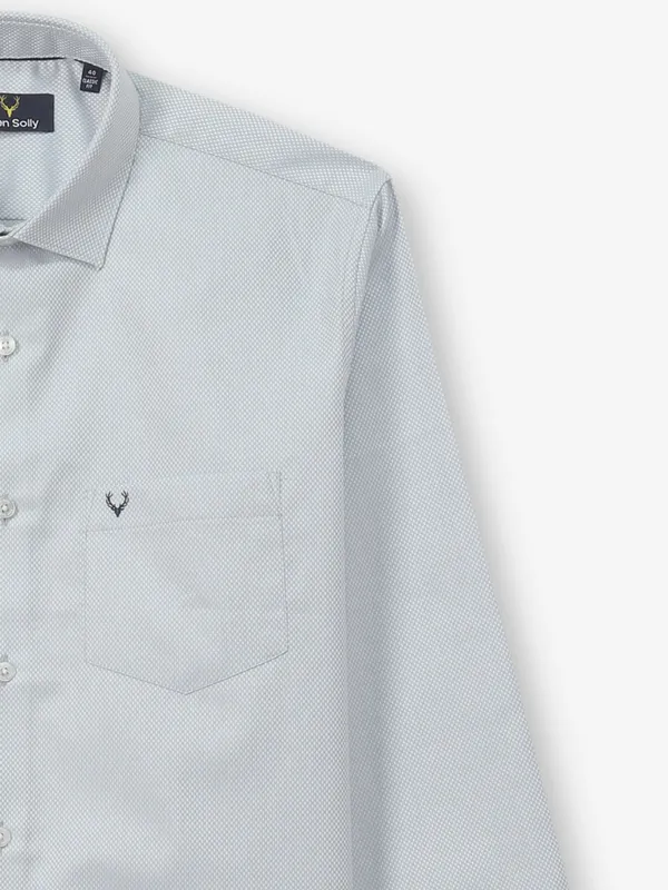 ALLEN SOLLY grey cotton slim fit shirt